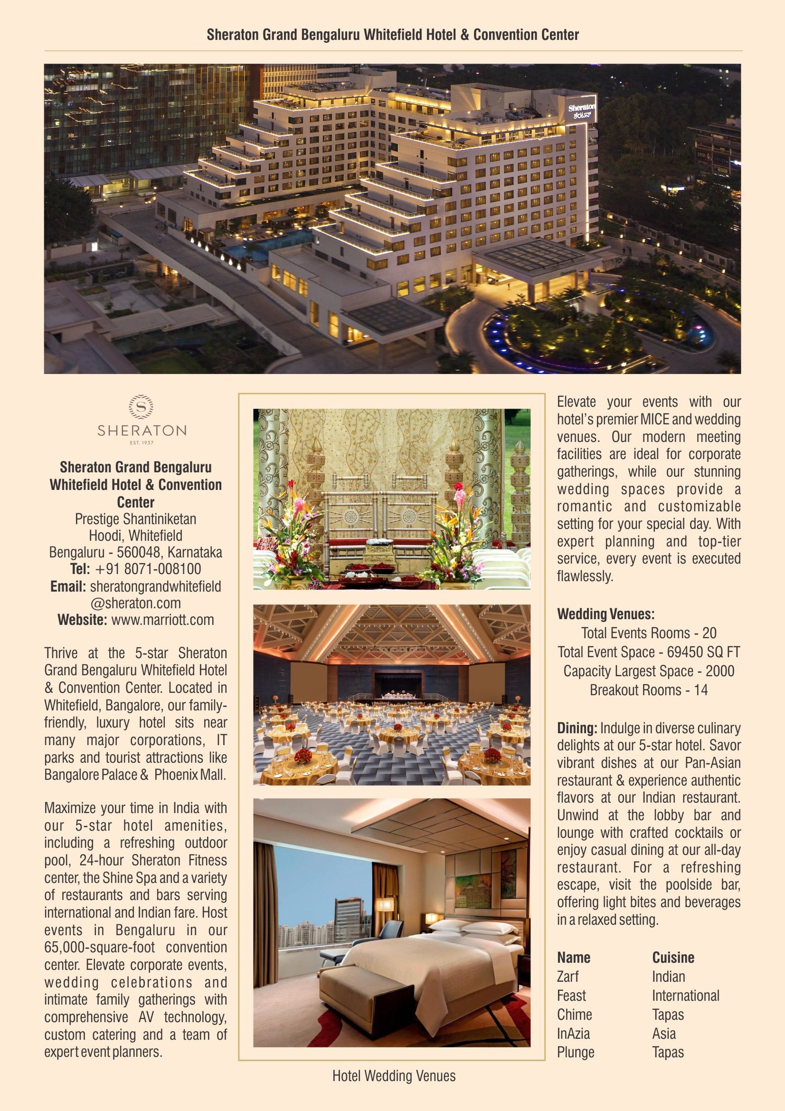 Sheraton Grand Bengaluru Whitefield Hotel Convention Center
